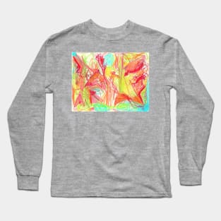 red abstract Long Sleeve T-Shirt